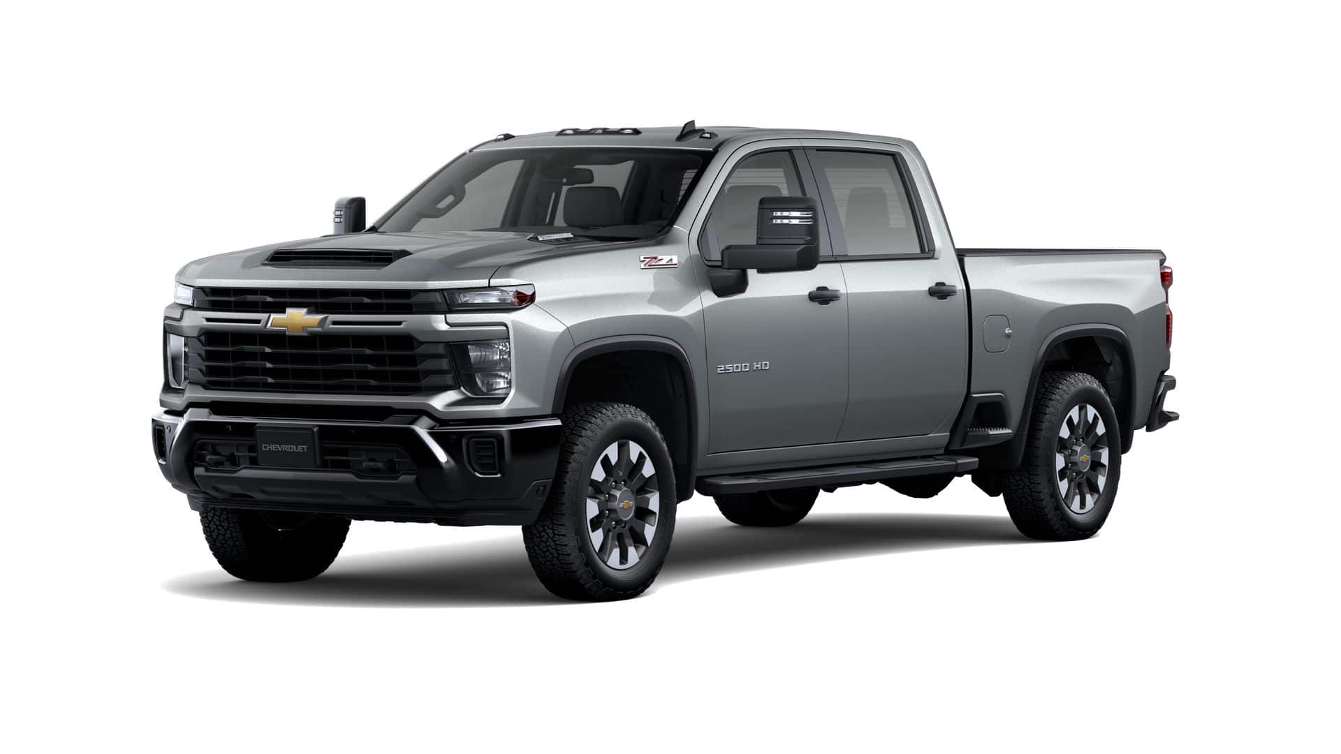 2026 Chevrolet Silverado 2500 HD Custom in Sterling Gray Metallic — front three-quarter view