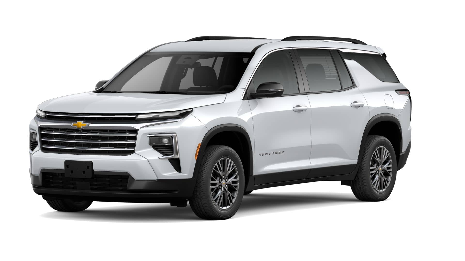 2026 Chevrolet Traverse LT in Summit White — front three-quarter view