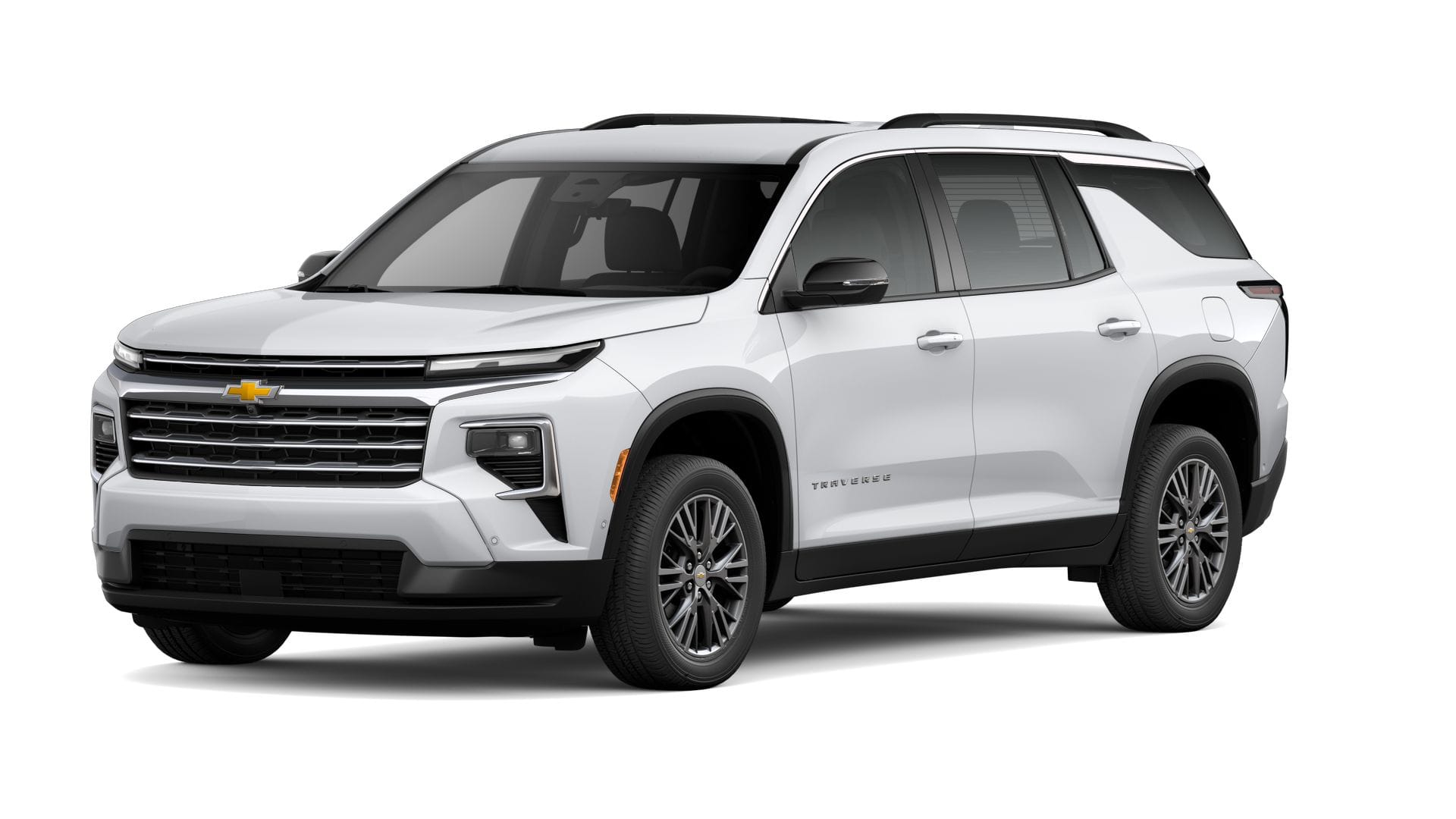 2026 Chevrolet Traverse LT in Polar White Tricoat — front three-quarter view