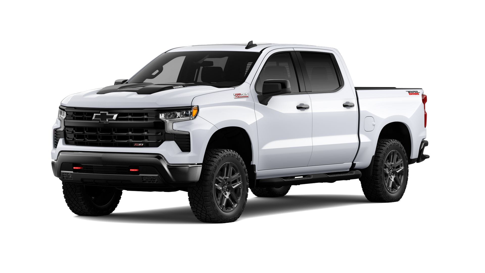 2026 Chevrolet Silverado 1500 LT Trail Boss in Summit White — front three-quarter view